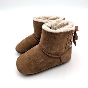 UGG Bailey Bow Boots Fixed Bow Baby Kids' Chestnut Size US 04/05 EU20.5